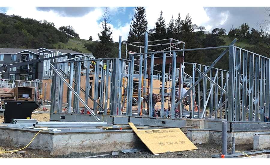 Steel framing construction for wildfire-resistant home rebuild in California