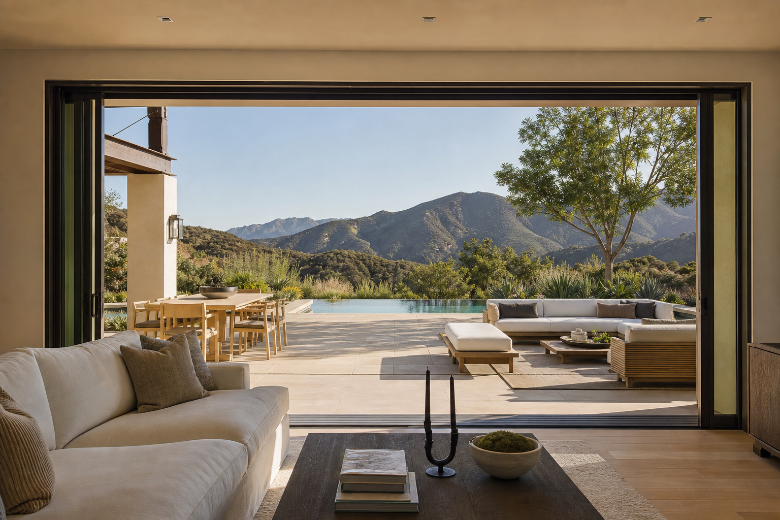 Modern home design showing deep overhangs and architectural shading on south-facing glass elevation
