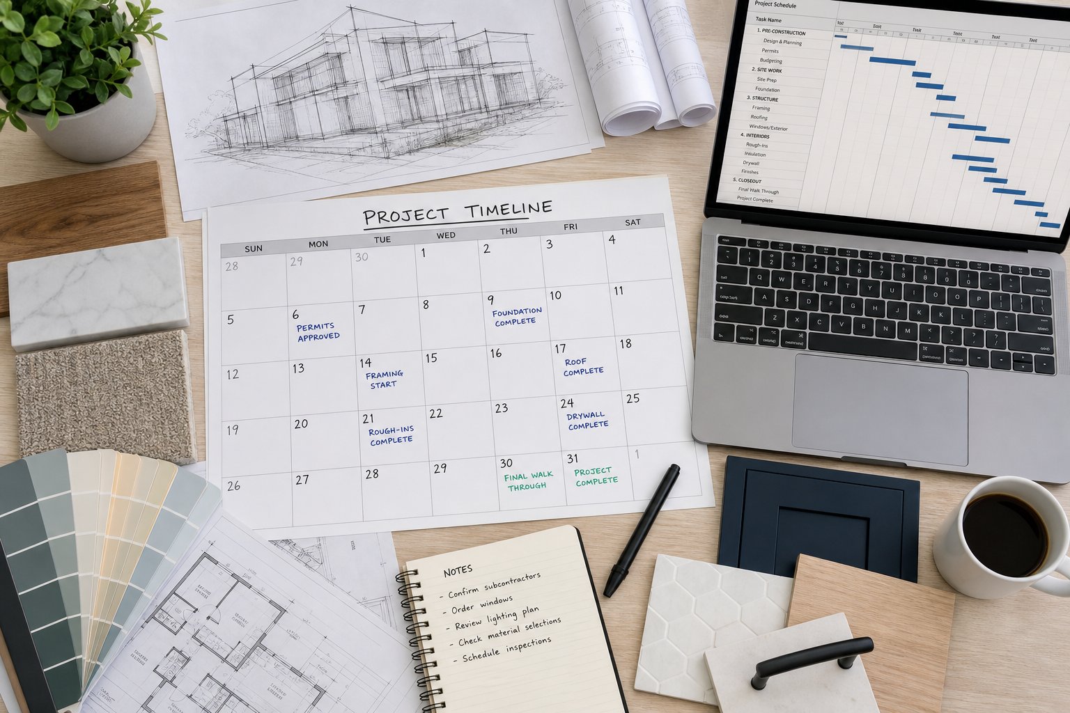 Timeline and calendar planning for a remodel or ADU project