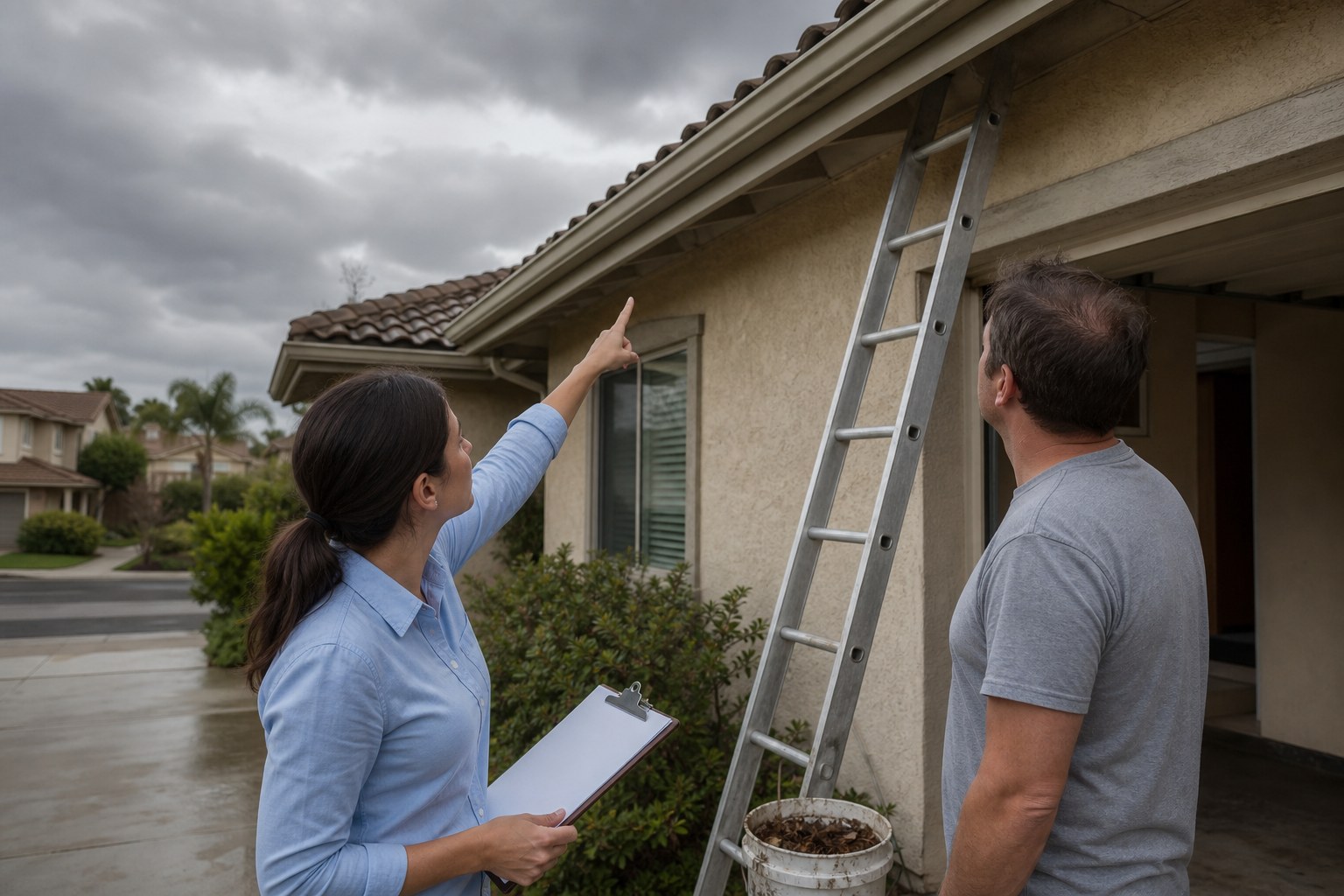 A pre-rain walk around the roof and gutters catches the small problems while they are still small.
